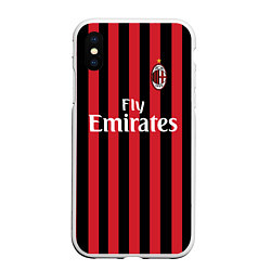 Чехол iPhone XS Max матовый Milan FC: Fly Emirates, цвет: 3D-белый