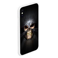 Чехол iPhone XS Max матовый Скелет в маске, цвет: 3D-белый — фото 2