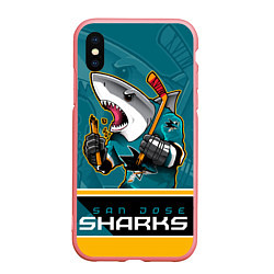 Чехол iPhone XS Max матовый San Jose Sharks, цвет: 3D-баблгам