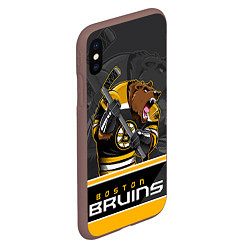 Чехол iPhone XS Max матовый Boston Bruins, цвет: 3D-коричневый — фото 2