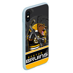 Чехол iPhone XS Max матовый Boston Bruins, цвет: 3D-голубой — фото 2