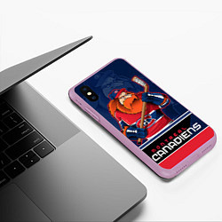 Чехол iPhone XS Max матовый Montreal Canadiens, цвет: 3D-сиреневый — фото 2