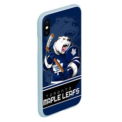 Чехол iPhone XS Max матовый Toronto Maple Leafs, цвет: 3D-голубой — фото 2