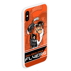 Чехол iPhone XS Max матовый Philadelphia Flyers, цвет: 3D-белый — фото 2