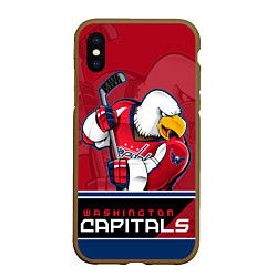 Чехол iPhone XS Max матовый Washington Capitals, цвет: 3D-коричневый