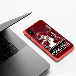 Чехол iPhone XS Max матовый Arizona Coyotes, цвет: 3D-красный — фото 2