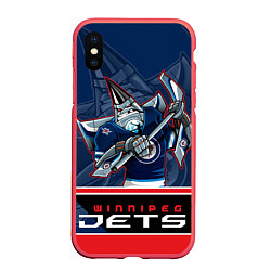 Чехол iPhone XS Max матовый Winnipeg Jets, цвет: 3D-красный