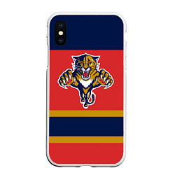 Чехол iPhone XS Max матовый Florida Panthers, цвет: 3D-белый