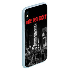 Чехол iPhone XS Max матовый Mr. Robot City, цвет: 3D-голубой — фото 2