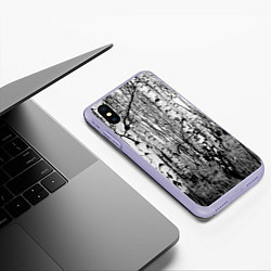 Чехол iPhone XS Max матовый Березовая роща, цвет: 3D-светло-сиреневый — фото 2