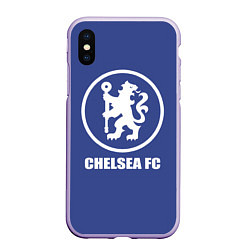 Чехол iPhone XS Max матовый Chelsea FC, цвет: 3D-светло-сиреневый