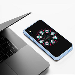 Чехол iPhone XS Max матовый Череп, цвет: 3D-голубой — фото 2