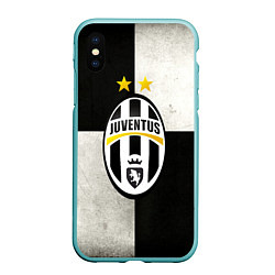 Чехол iPhone XS Max матовый Juventus FC, цвет: 3D-мятный