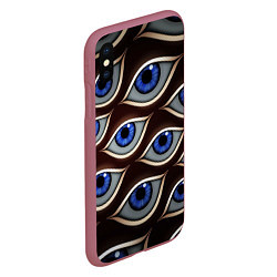 Чехол iPhone XS Max матовый Глазоед много зрачков, цвет: 3D-малиновый — фото 2