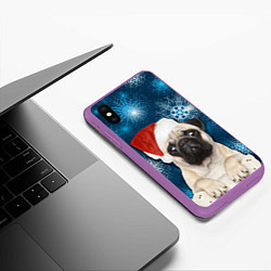 Чехол iPhone XS Max матовый Праздничная пара, цвет: 3D-фиолетовый — фото 2