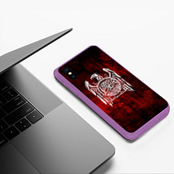 Чехол iPhone XS Max матовый Slayer: Blooded Eagle, цвет: 3D-фиолетовый — фото 2