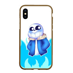 Чехол iPhone XS Max матовый Sans undertale, цвет: 3D-коричневый