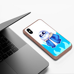 Чехол iPhone XS Max матовый Sans undertale, цвет: 3D-коричневый — фото 2