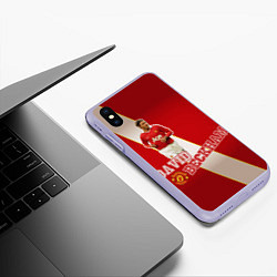 Чехол iPhone XS Max матовый David Backham, цвет: 3D-светло-сиреневый — фото 2