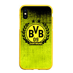 Чехол iPhone XS Max матовый Borussia5, цвет: 3D-желтый