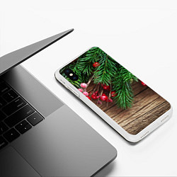 Чехол iPhone XS Max матовый Дуx рождества, цвет: 3D-белый — фото 2
