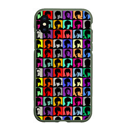 Чехол iPhone XS Max матовый The Beatles: pop-art, цвет: 3D-темно-зеленый