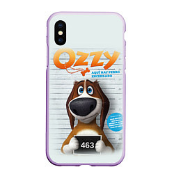 Чехол iPhone XS Max матовый Ozzy Dog, цвет: 3D-сиреневый