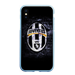 Чехол iPhone XS Max матовый Juventus: shadows, цвет: 3D-голубой