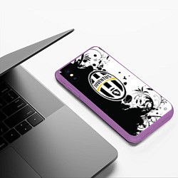 Чехол iPhone XS Max матовый Juventus4, цвет: 3D-фиолетовый — фото 2