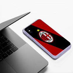 Чехол iPhone XS Max матовый Milan FC: Red Collection цвета 3D-светло-сиреневый — фото 2