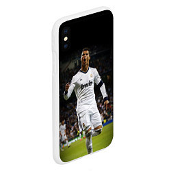 Чехол iPhone XS Max матовый Роналдо, цвет: 3D-белый — фото 2