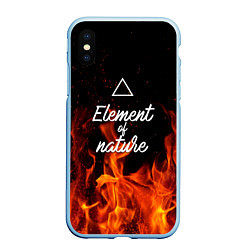 Чехол iPhone XS Max матовый Стихия огня, цвет: 3D-голубой