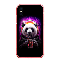 Чехол iPhone XS Max матовый Panda Cosmonaut, цвет: 3D-баблгам