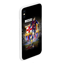 Чехол iPhone XS Max матовый Messi FCB, цвет: 3D-белый — фото 2