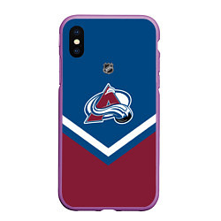 Чехол iPhone XS Max матовый NHL: Colorado Avalanche, цвет: 3D-фиолетовый