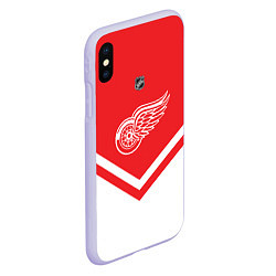 Чехол iPhone XS Max матовый NHL: Detroit Red Wings, цвет: 3D-светло-сиреневый — фото 2