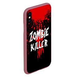 Чехол iPhone XS Max матовый Zombie Killer, цвет: 3D-малиновый — фото 2