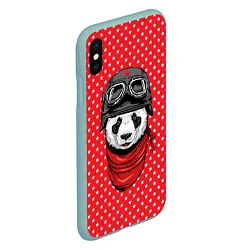 Чехол iPhone XS Max матовый Панда пилот, цвет: 3D-мятный — фото 2