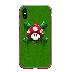 Чехол iPhone XS Max матовый Mushroom is Dead, цвет: 3D-малиновый