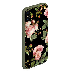 Чехол iPhone XS Max матовый TOP Roses, цвет: 3D-темно-зеленый — фото 2