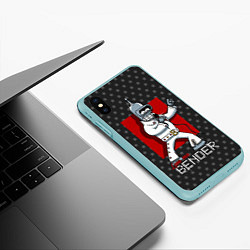 Чехол iPhone XS Max матовый Bender Presley, цвет: 3D-мятный — фото 2