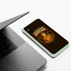 Чехол iPhone XS Max матовый Steampunk Attitude, цвет: 3D-салатовый — фото 2