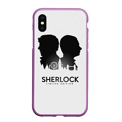 Чехол iPhone XS Max матовый Sherlock Edition, цвет: 3D-фиолетовый
