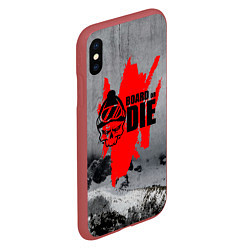 Чехол iPhone XS Max матовый Snowboarding, цвет: 3D-красный — фото 2