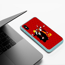 Чехол iPhone XS Max матовый Communist Party, цвет: 3D-мятный — фото 2