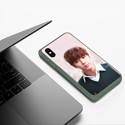 Чехол iPhone XS Max матовый Kim SeokJin, цвет: 3D-темно-зеленый — фото 2
