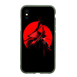 Чехол iPhone XS Max матовый Сила самурая, цвет: 3D-темно-зеленый
