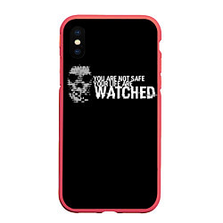 Чехол iPhone XS Max матовый Watch Dogs 2, цвет: 3D-красный