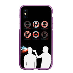 Чехол iPhone XS Max матовый Twenty one pilots, цвет: 3D-фиолетовый