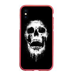 Чехол iPhone XS Max матовый Evil Skull, цвет: 3D-красный